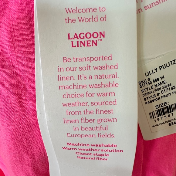 💥Lilly Pulitzer - DRENA Linen Dress NWT- Passion Fruit Pink - Lined - NWT!!!💥 - Picture 7 of 14